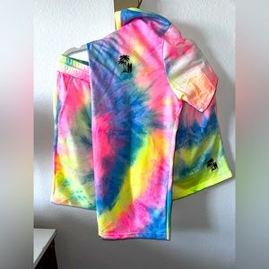 Tie dye T-shirt and shirt set